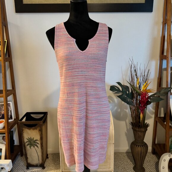 AE Casual Overall Mini Dress XL Women's Pink Multi Color Pre-owned - Picture 3 of 7